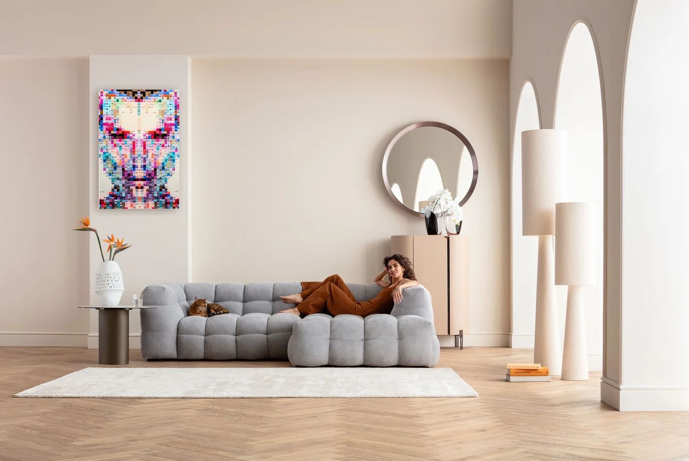 Картина KARE Bild Glas Pixel Face 56574