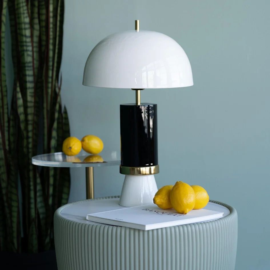 Настольная лампа KARE Tischleuchte Josy Weiß Schwarz 56522