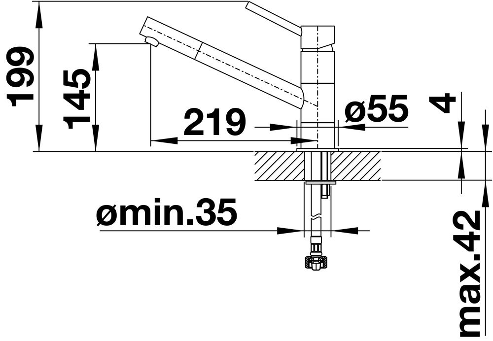 Кухонный смеситель Blanco Kano Galvanic Chrome 521502