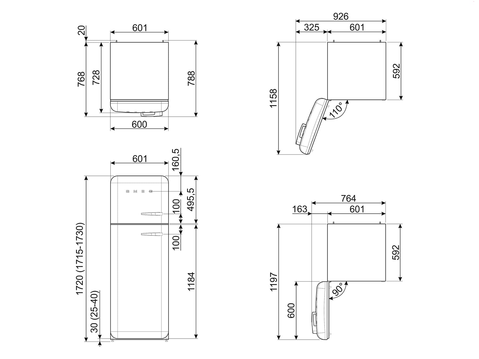Холодильник SMEG FAB30LSV5