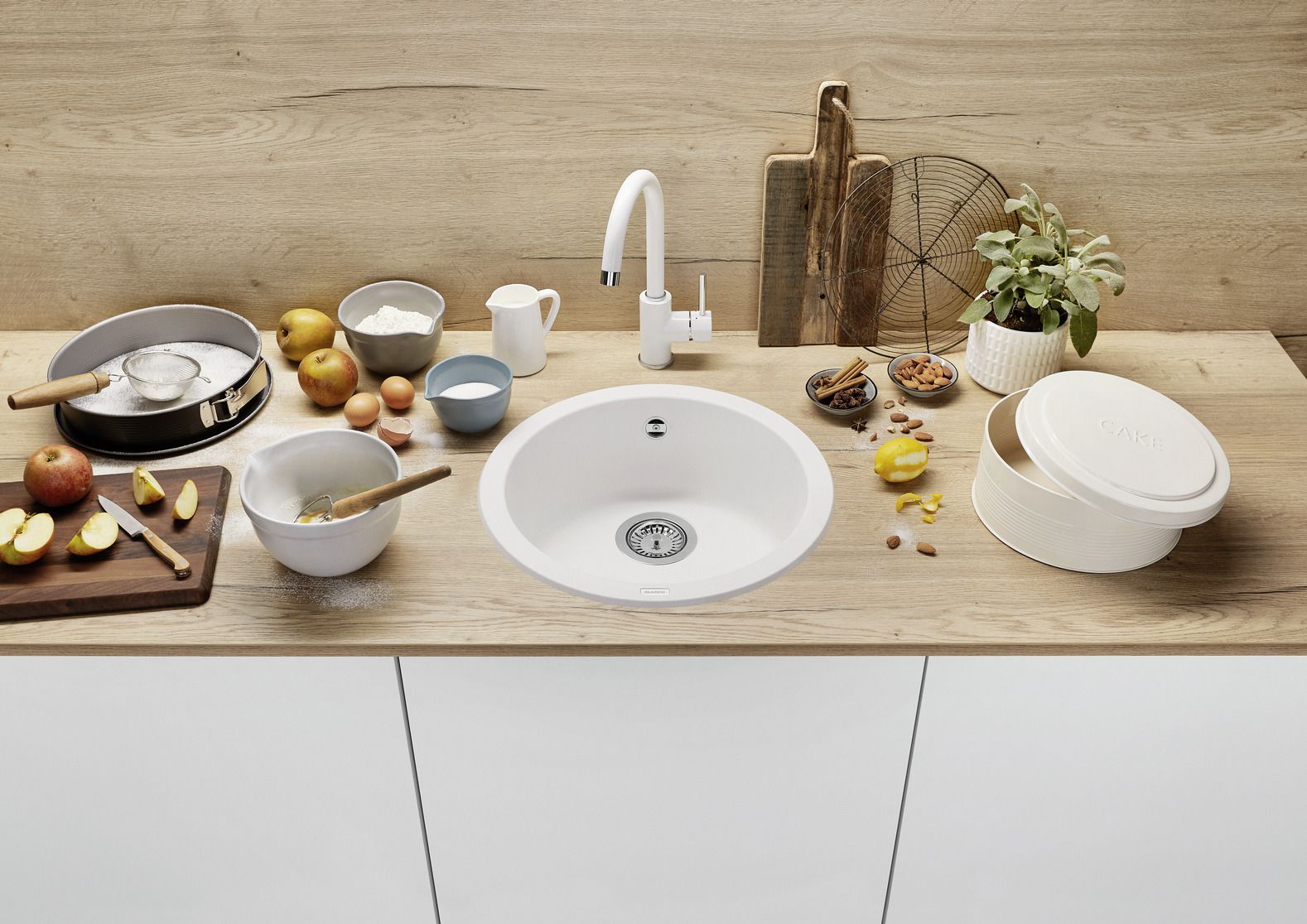 Кухонная мойка Blanco Rondo Silgranit White 511621