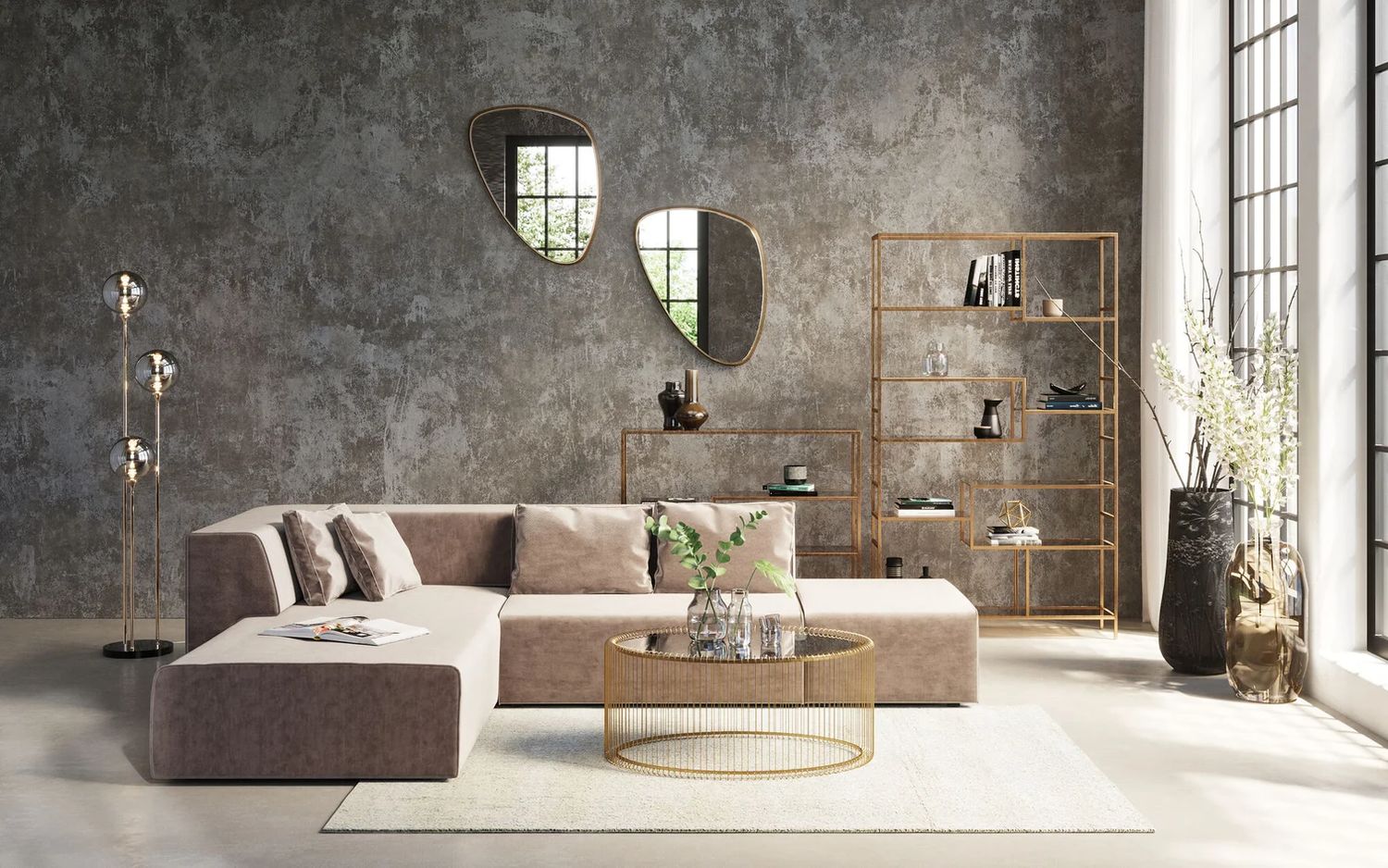 Зеркало KARE Spiegel Jetset Gold 83204