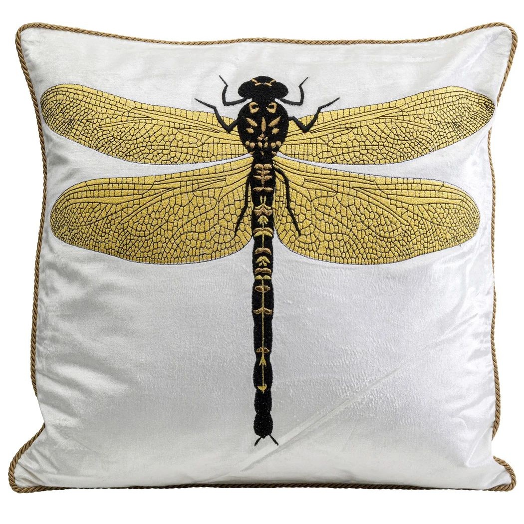 Подушка KARE Kissen Glitter Dragonfly Weiß 55241