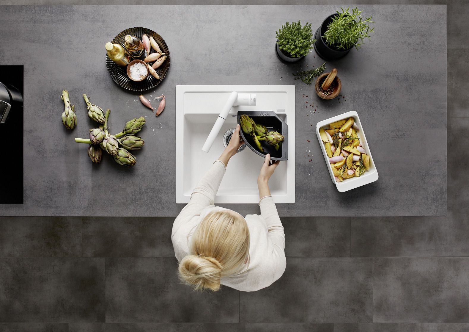 Кухонная мойка Blanco Dalago 5 Silgranit Anthracite 518521