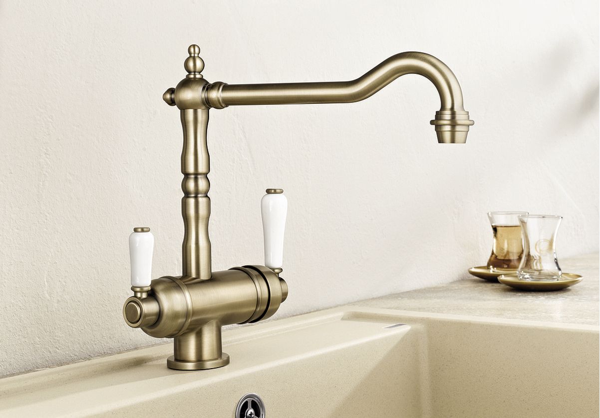 Кухонный смеситель Blanco Sora Polished Brass 524218