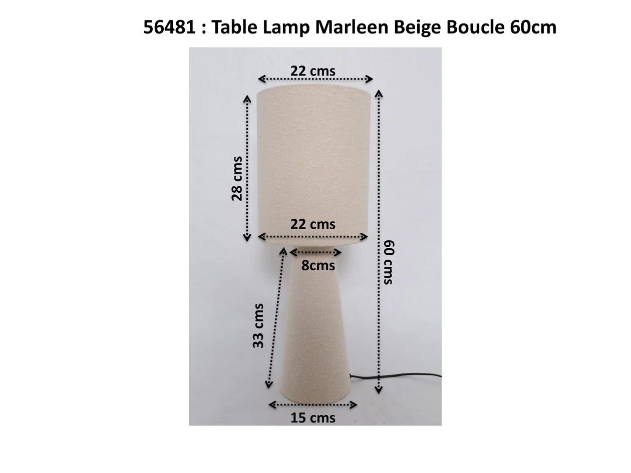 Настольная лампа KARE Tischleuchte Marleen Beige Boucle 56481