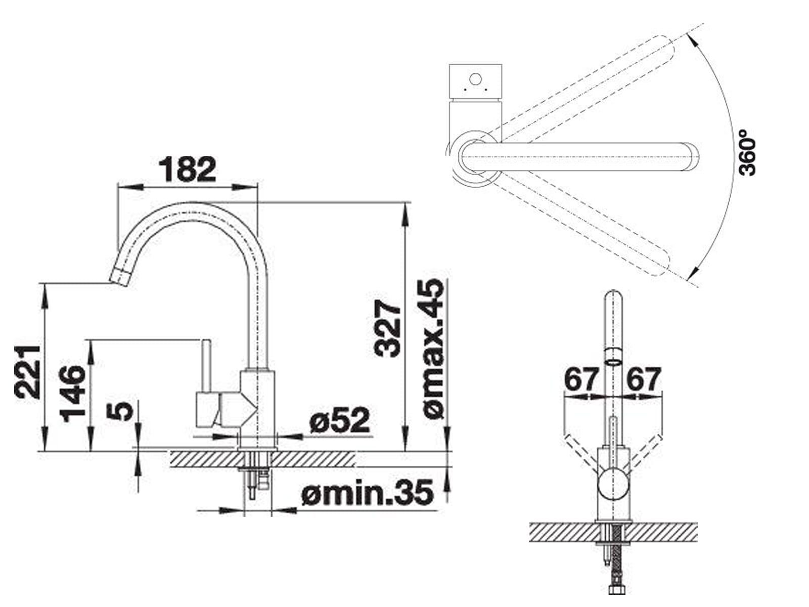 Кухонный смеситель Blanco Mida Silgranit-Look Black 526145