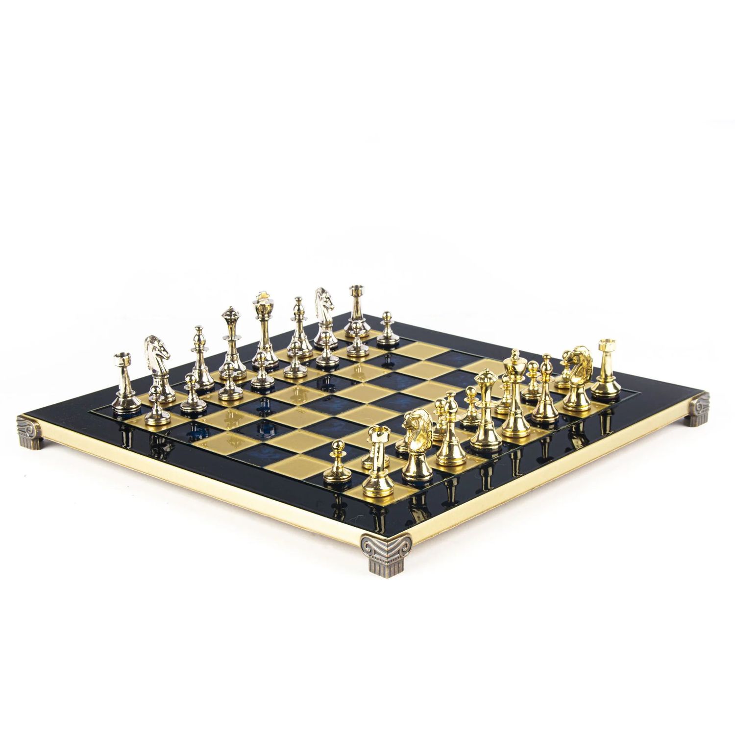 Шахматы Manopoulos Classic Metal Staunton Chess Set S34BLU