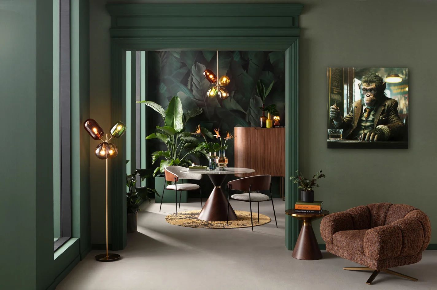 Картина KARE Glasbild Drinking Monkey 56267