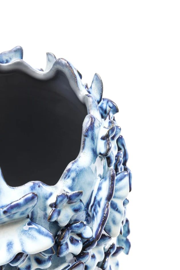 Ваза KARE Vase Butterflies Lightblue 60463