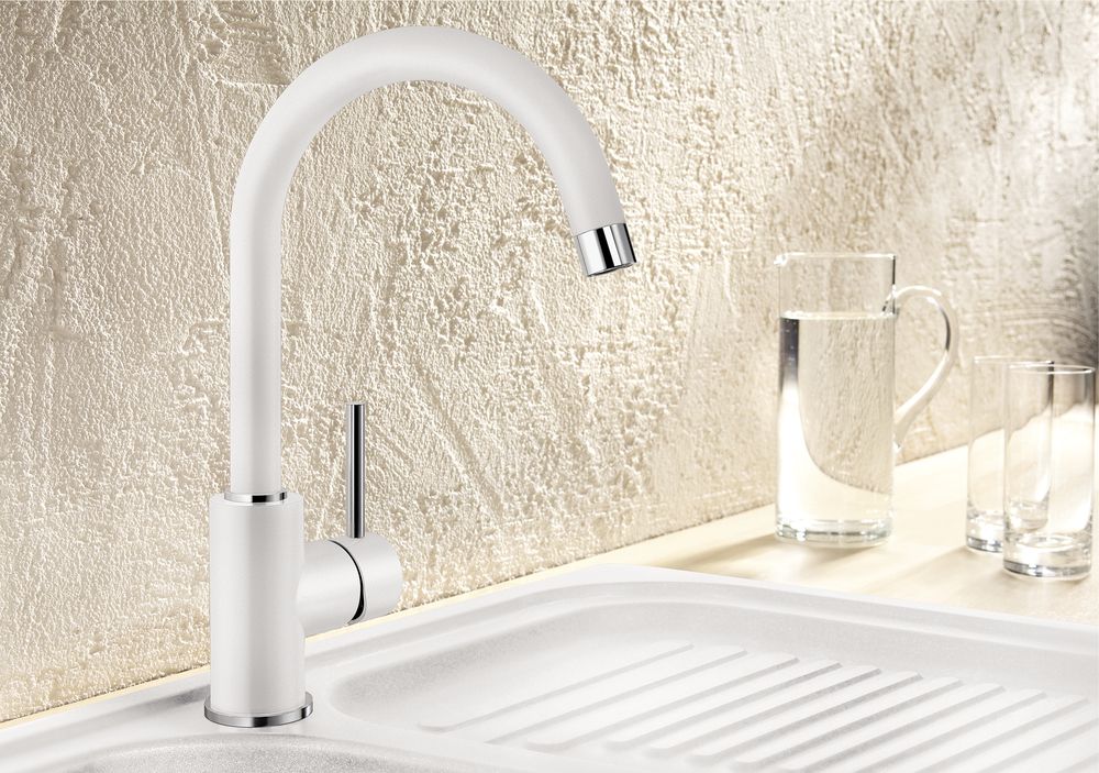 Кухонный смеситель Blanco Mida Silgranit-Look White 524204