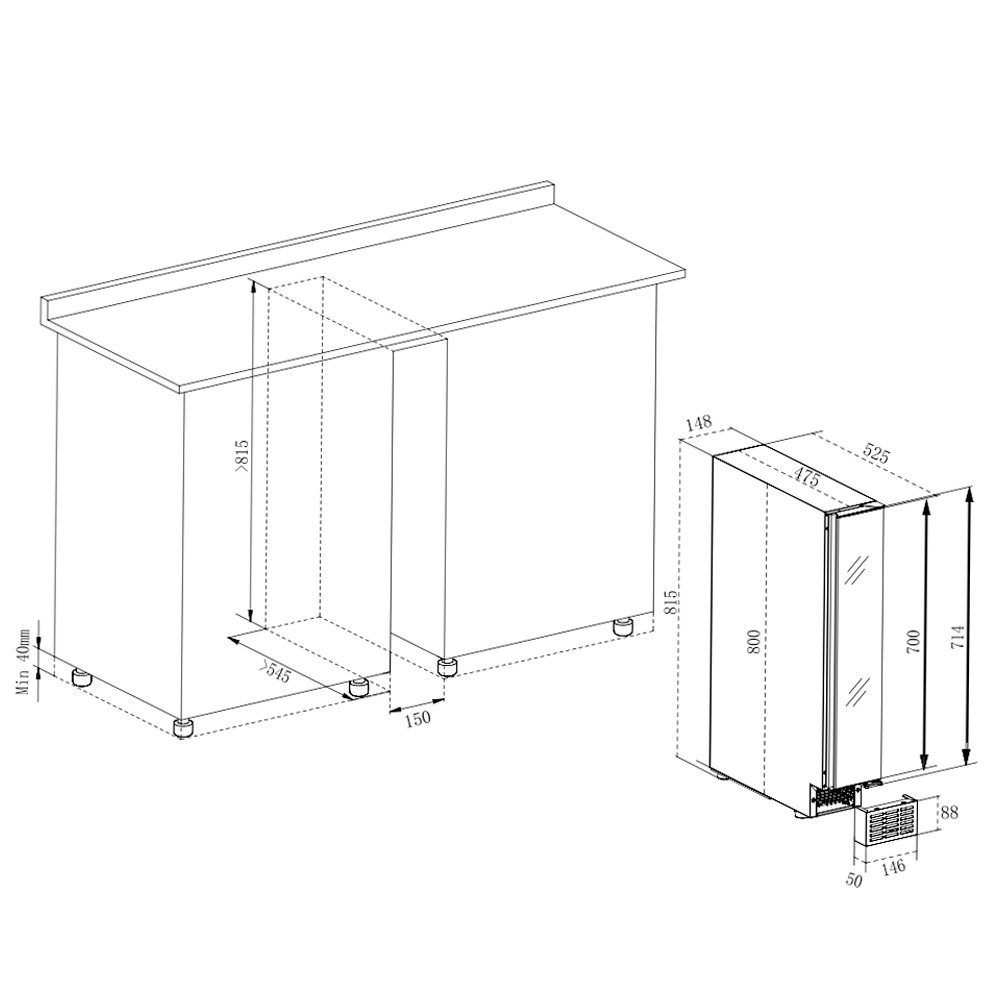 Винный шкаф Temptech SKX15SRB Skagen