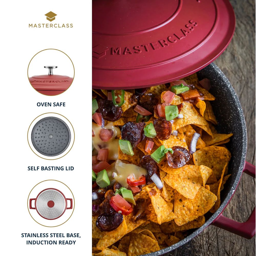 Сотейник KitchenCraft MasterClass Red Shallow Casserole Dish MCMSCRD28RED