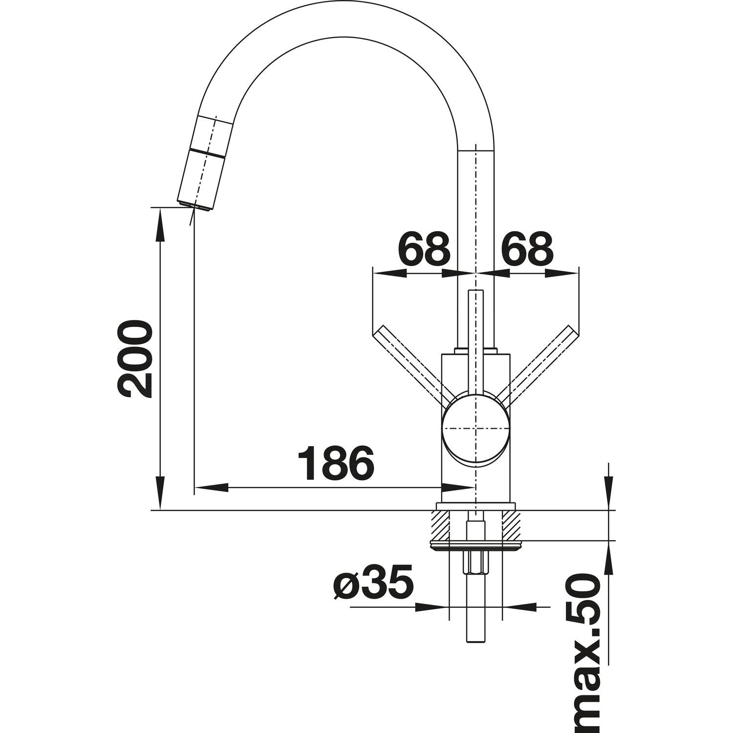 Кухонный смеситель Blanco Mida-S Black Matt 526653