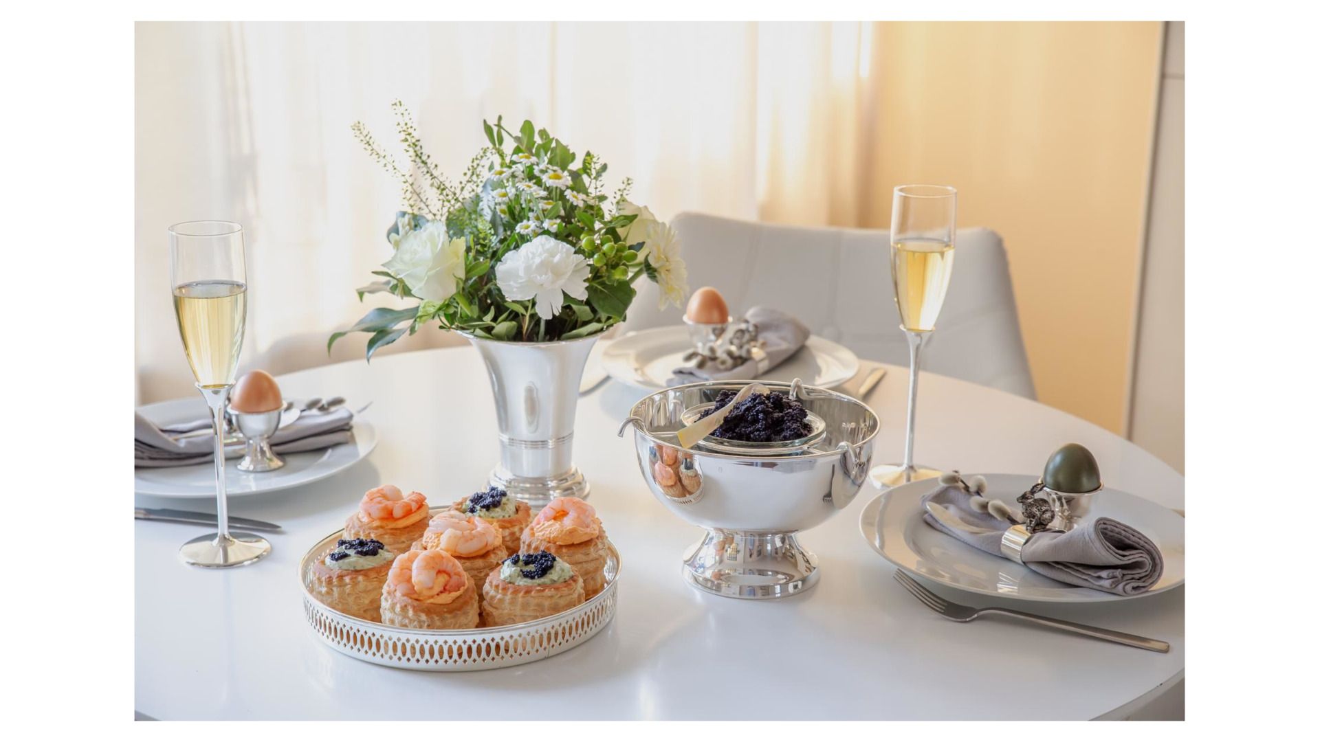 Икорница Edzard Kaviarschale Palma mit Glaseinsatz 3392