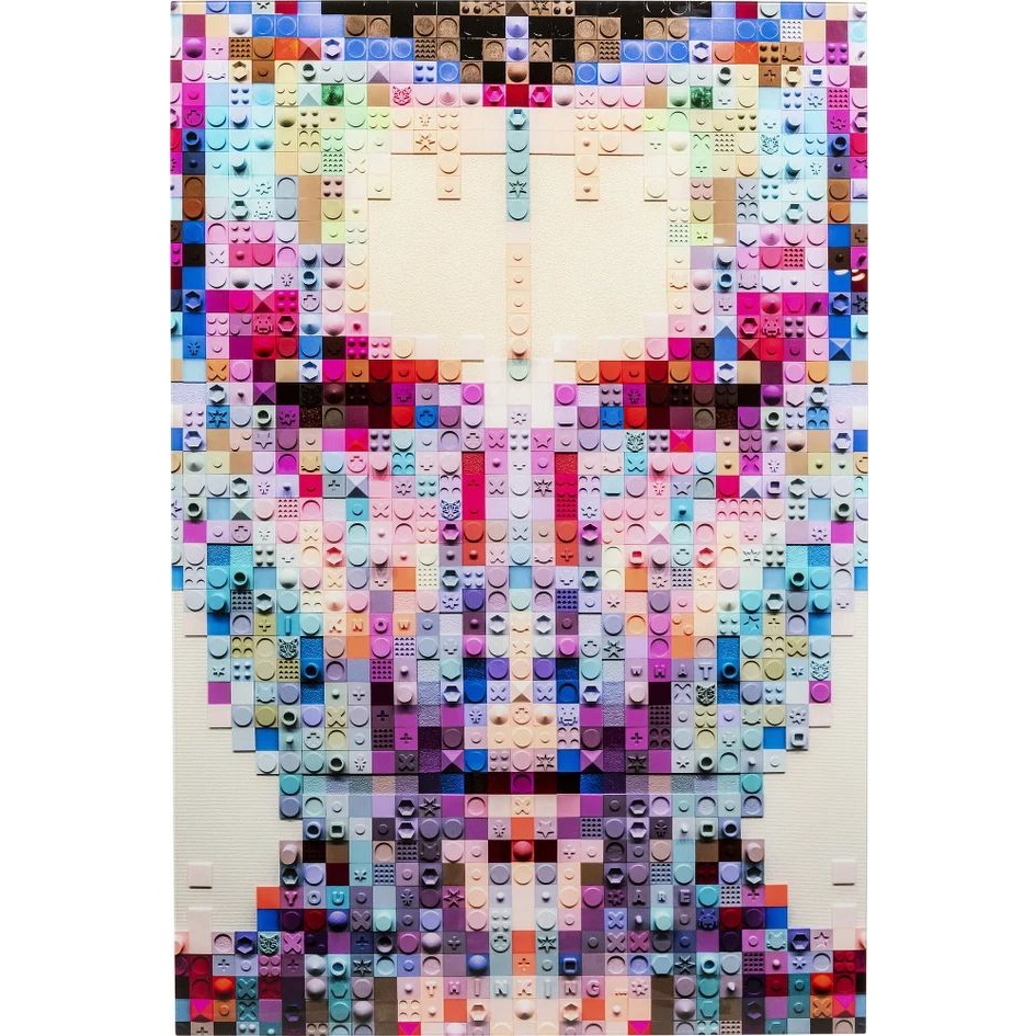 Картина KARE Bild Glas Pixel Face 56574