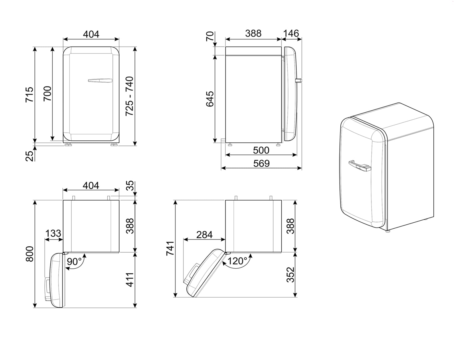 Холодильник SMEG FAB5LRD5