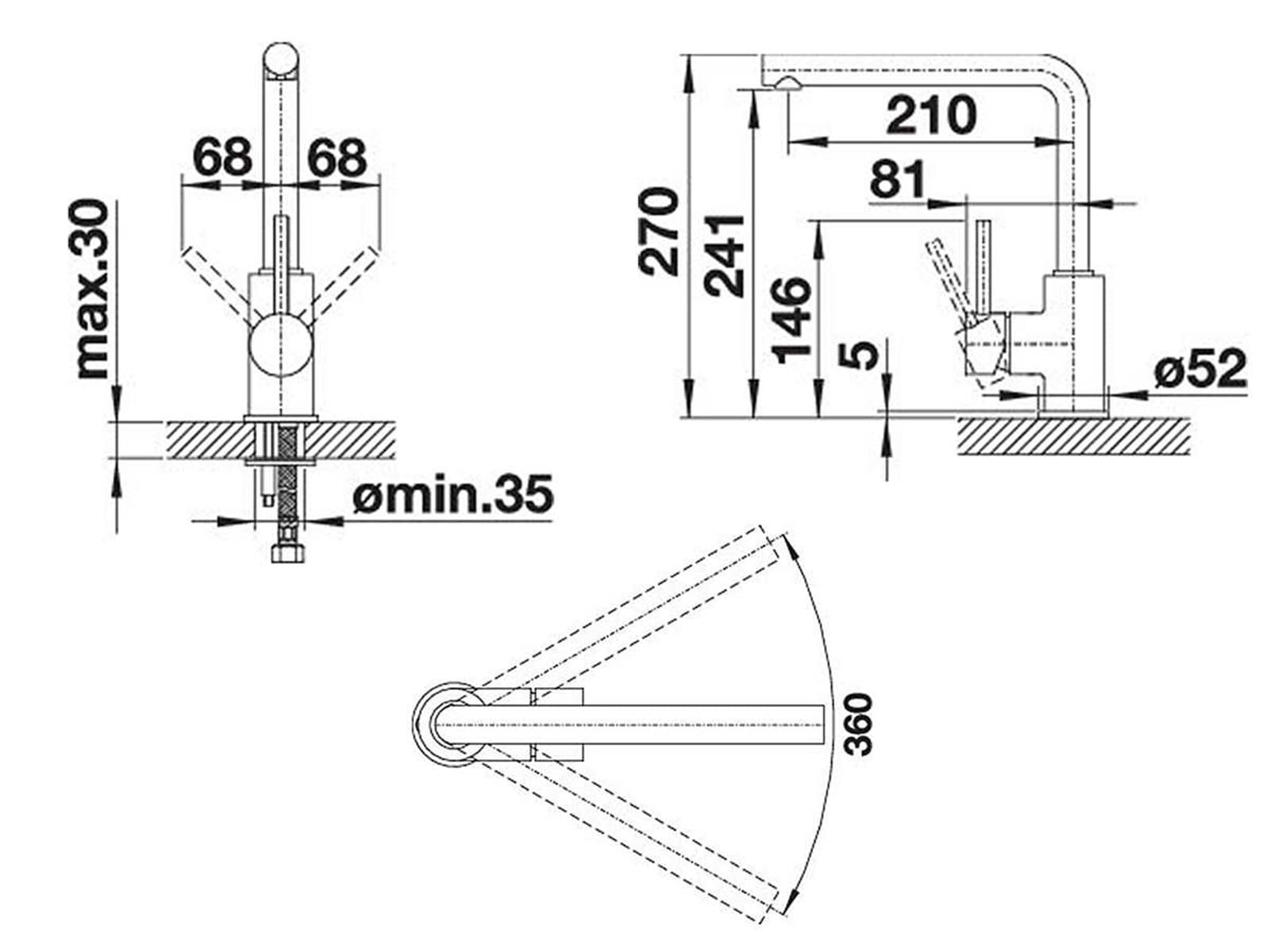 Кухонный смеситель Blanco Mila Black Matt 526657