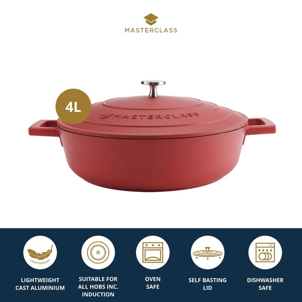 Сотейник KitchenCraft MasterClass Red Shallow Casserole Dish MCMSCRD28RED