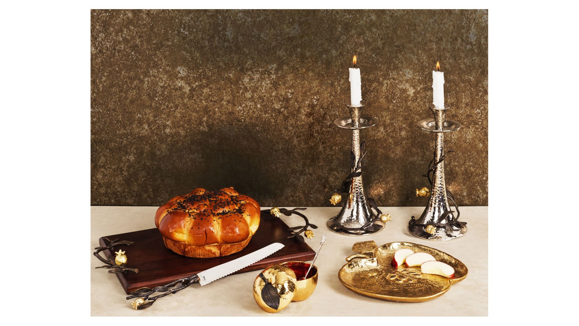 Сахарница с ложкой Michael Aram Apple Gold 110782