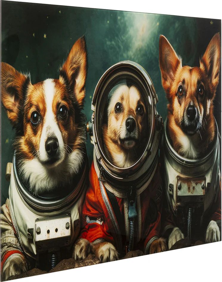 Картина KARE Glasbild Astronauts Dogs 56276