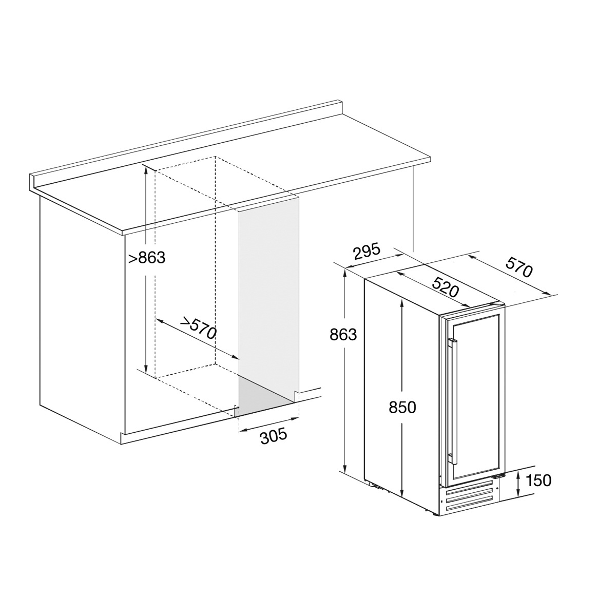 Винный шкаф Temptech Premium VWC300SS