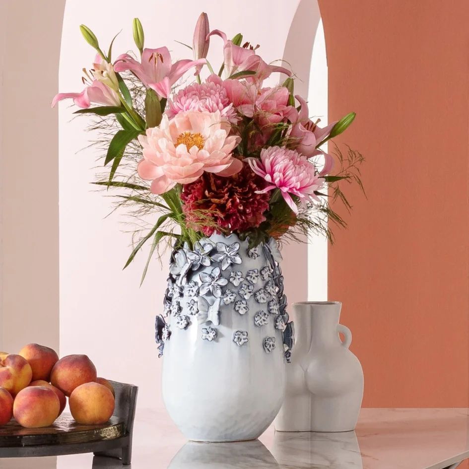 Ваза KARE Vase Butterflies Lightblue 60463