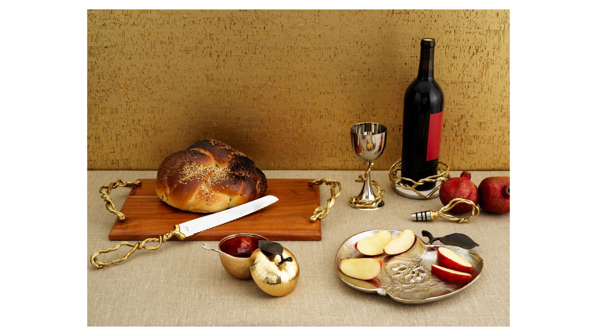 Сахарница с ложкой Michael Aram Apple Gold 110782