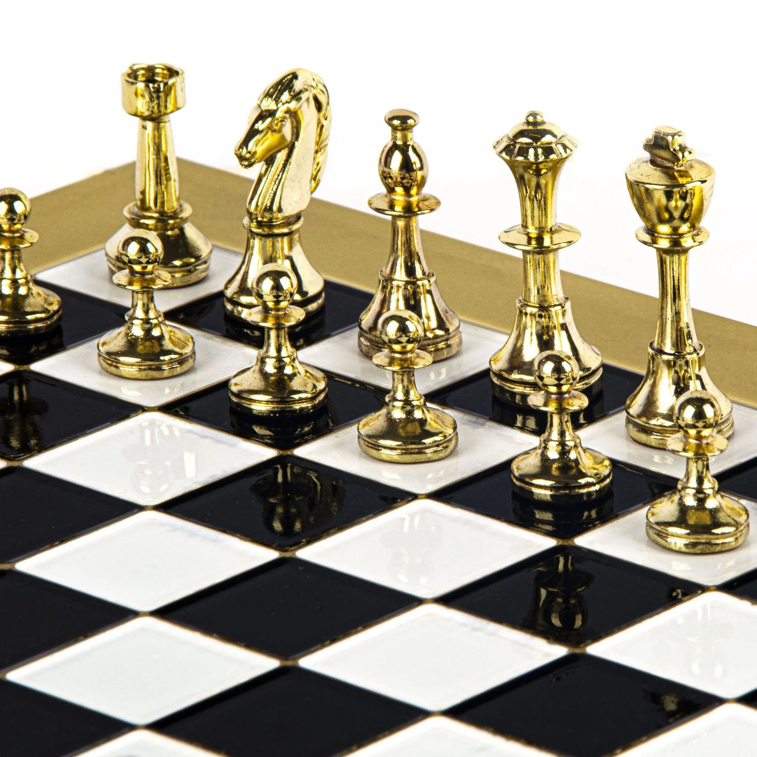 Шахматы Manopoulos Classic Metal Staunton Chess Set S34BLA