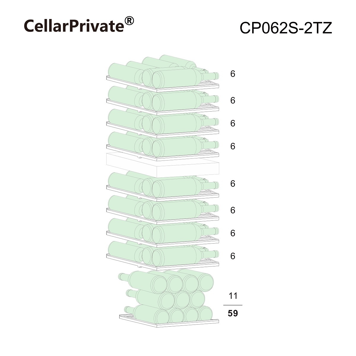 Винный шкаф Cellar Private CP062S-2TZ