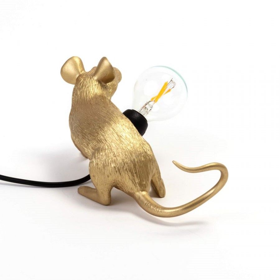 Настольная лампа Seletti Mouse Lamp Lop Gold 15232