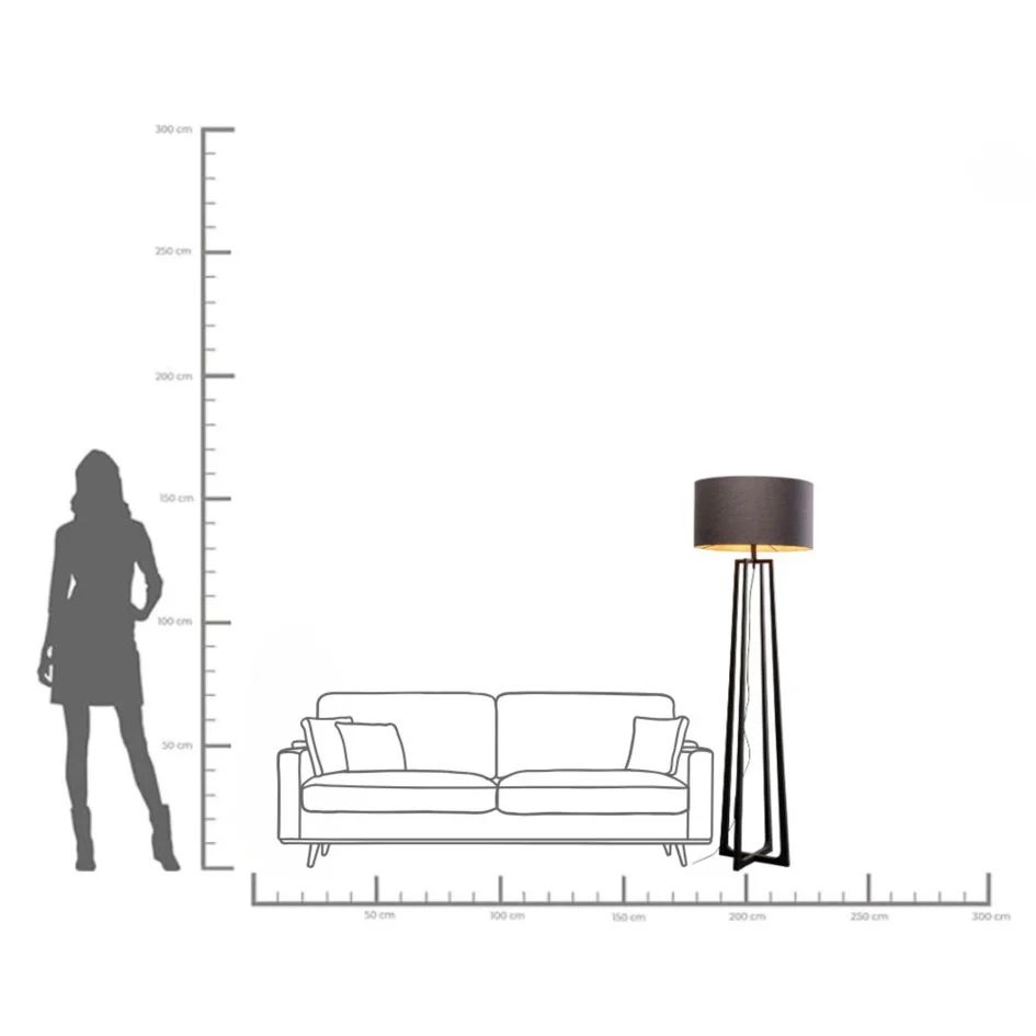 Торшер KARE Stehleuchte Timon Schwarz 56409