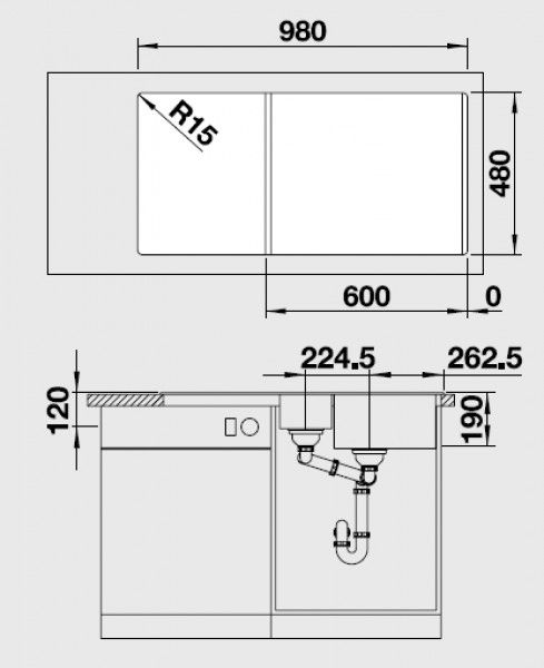 Кухонная мойка Blanco Legra 6S Silgranit Anthracite 522207