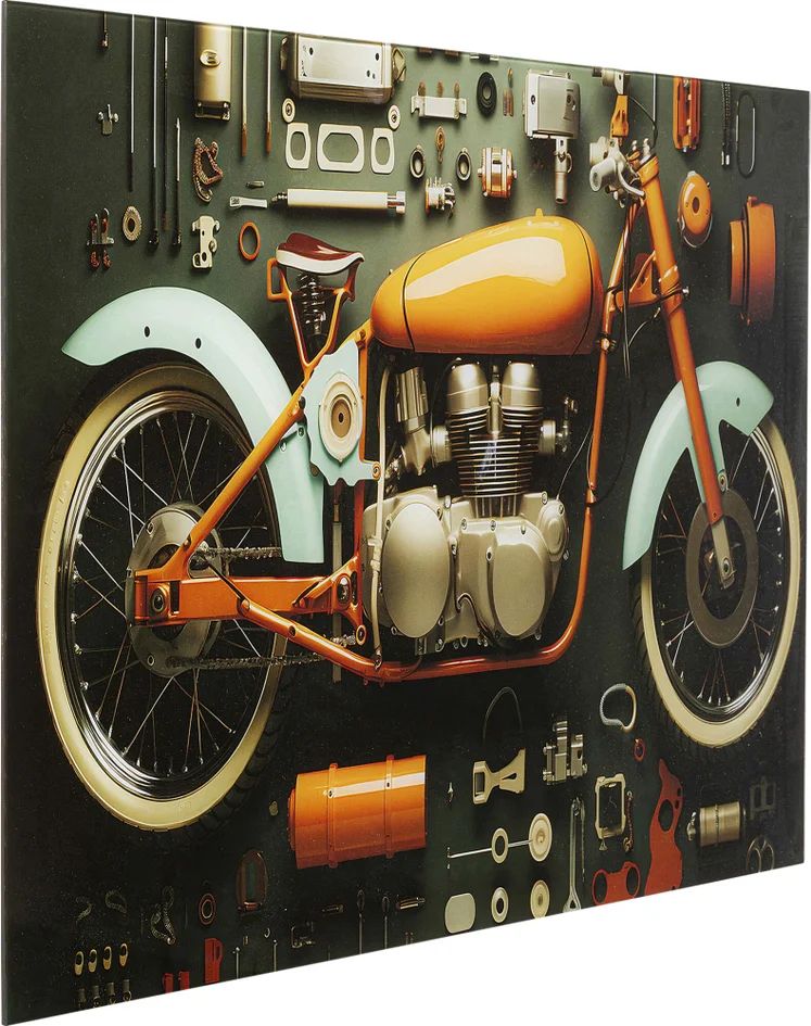 Картина KARE Glasbild Garage Motorbike 56269