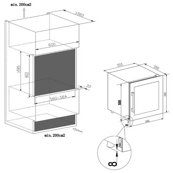 Винный шкаф Temptech Oslo OBI60SW