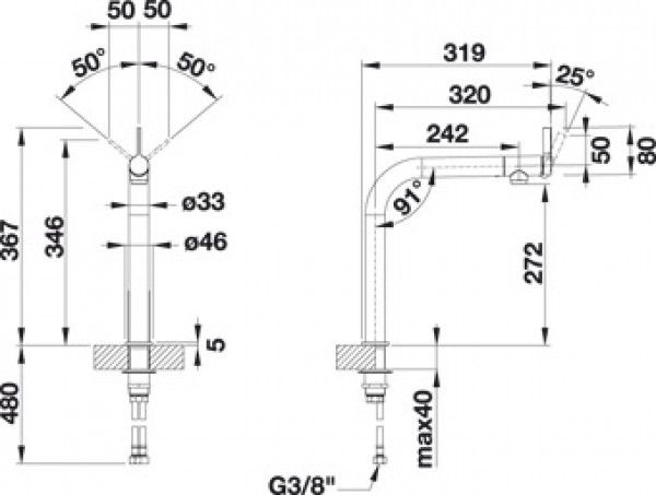 Кухонный смеситель Blanco Vonda Galvanic Chrome 518434