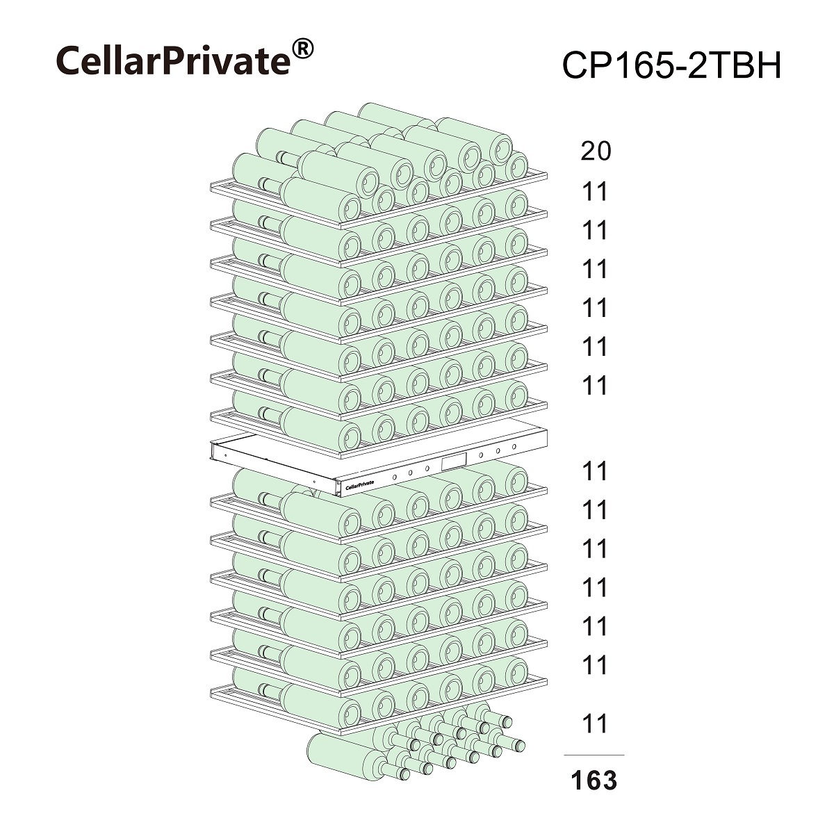 Винный шкаф Cellar Private CP165-2TBH