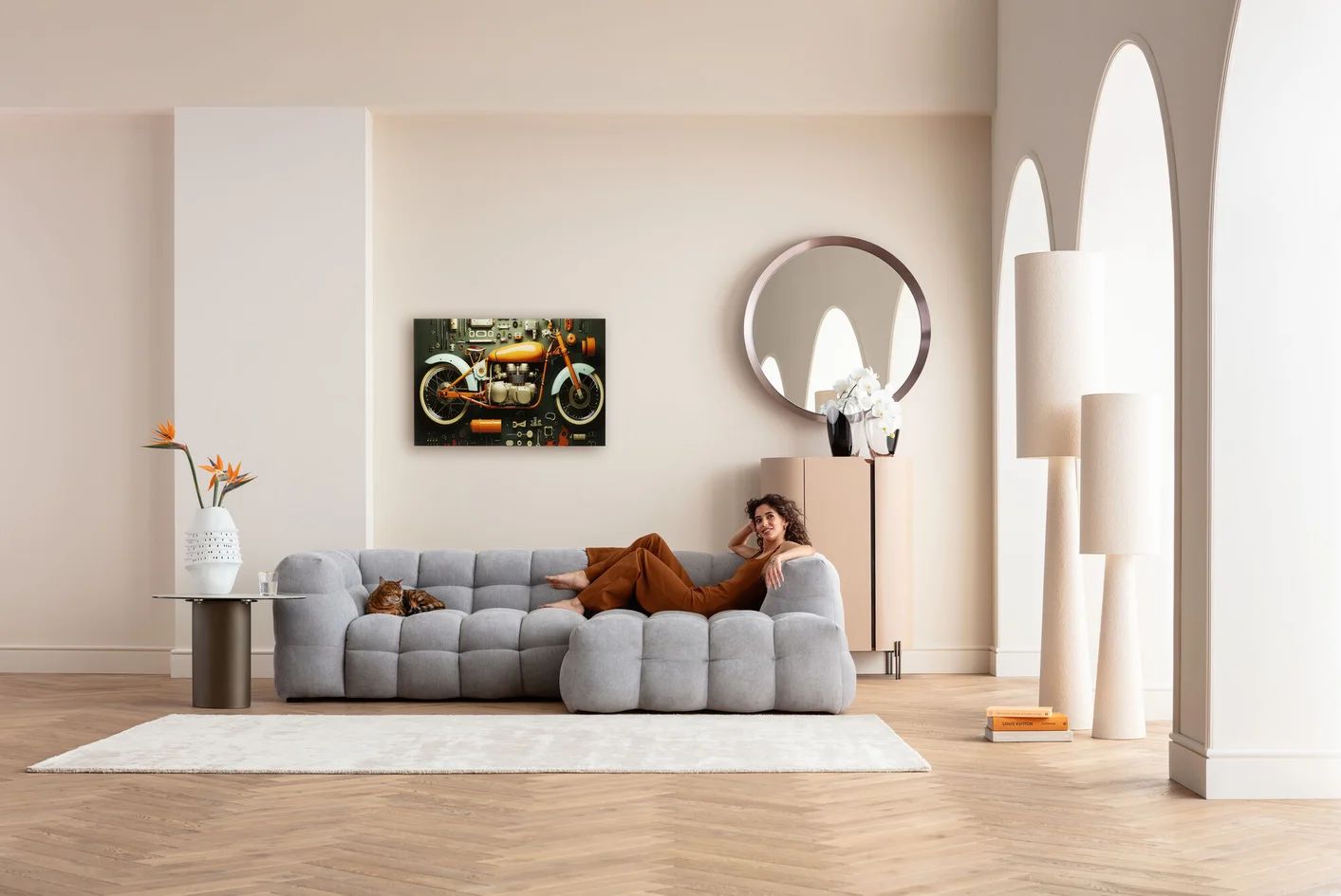 Картина KARE Glasbild Garage Motorbike 56269