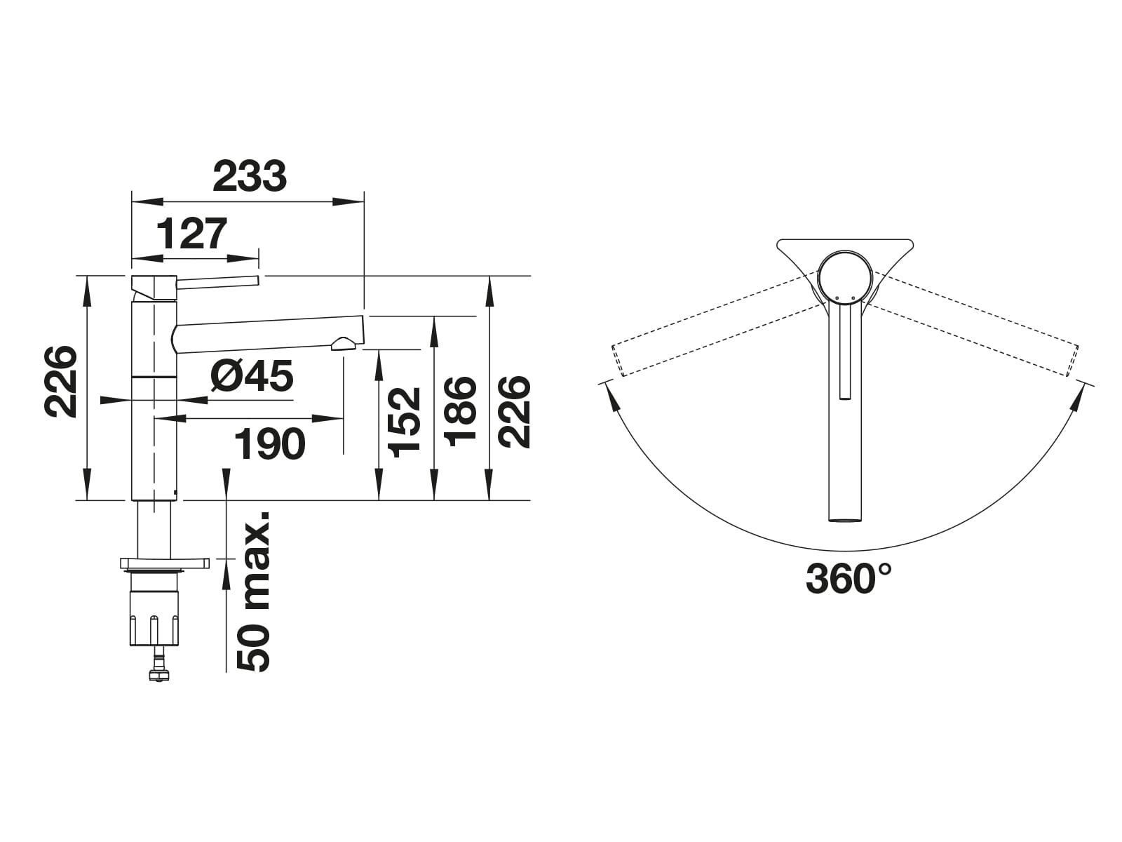 Кухонный смеситель Blanco Alta II Black Matt 527538