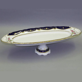 Блюдо овальное Leander Sonata Kobalt + Malé Květy 07121518-0440