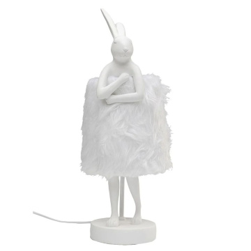 Настольная лампа KARE Tischleuchte Animal Rabbit Fur Weiß/Silber 56671