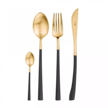Набор столовых приборов Cutipol Noor Matte Brushed Gold Plated NO.006.GB