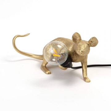 Настольная лампа Seletti Mouse Lamp Lop Gold 15232