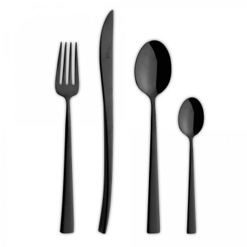 Набор столовых приборов Cutipol Duna Mirror Polished Black DU.006.BL