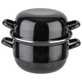 Кастрюля для мидий APS Mussel Pot Black Enamelled Sheet Steel 00625