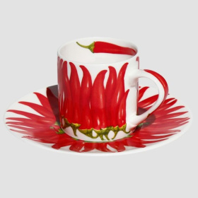 Чашка кофейная с блюдцем Taitù Red Pepper Espresso & Piattino 12-11-91