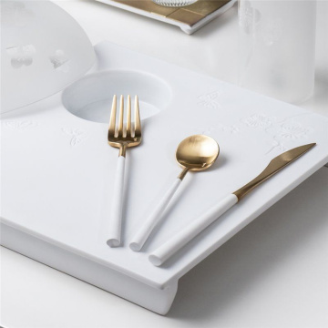 Набор столовых приборов Belo Inox Neo White Gold Round Cutlery Set NEOBGR