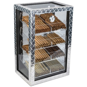 Хьюмидор для сигар Prestige Import Group Diamond Plate Industrial Metal Display Humidor