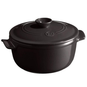 Кастрюля с крышкой Emile Henry Petite Cocotte Ronde Fusain EH794525