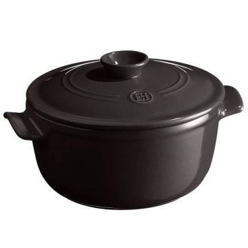 Кастрюля с крышкой Emile Henry Petite Cocotte Ronde Fusain EH794525